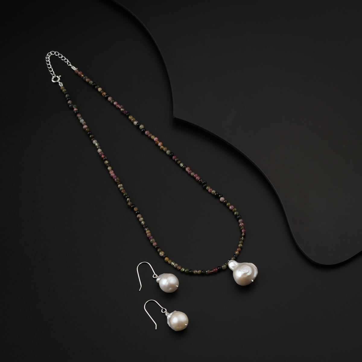 Handmade Tourmaline and Pearls Set