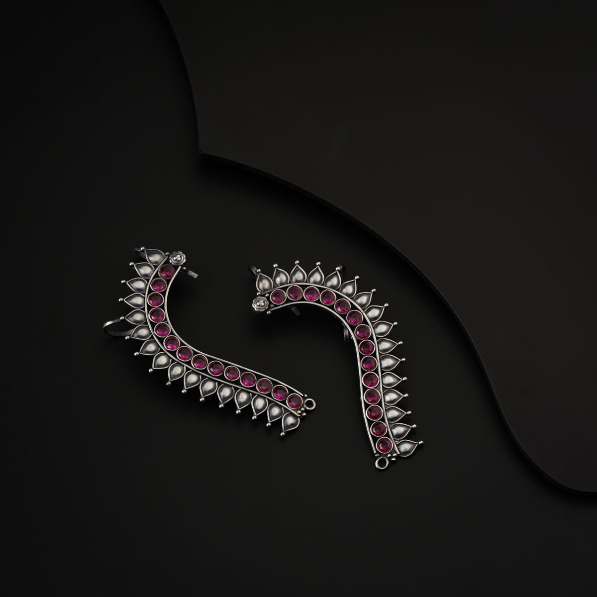 Silver Ghumat Earcuffs