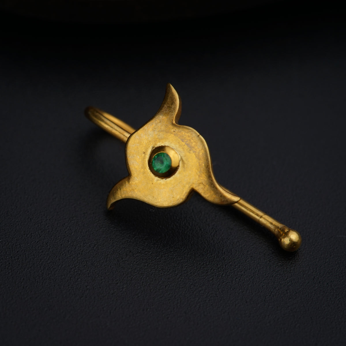 Silver Nakshatra Nose pin (Clip on, Gold Plated)