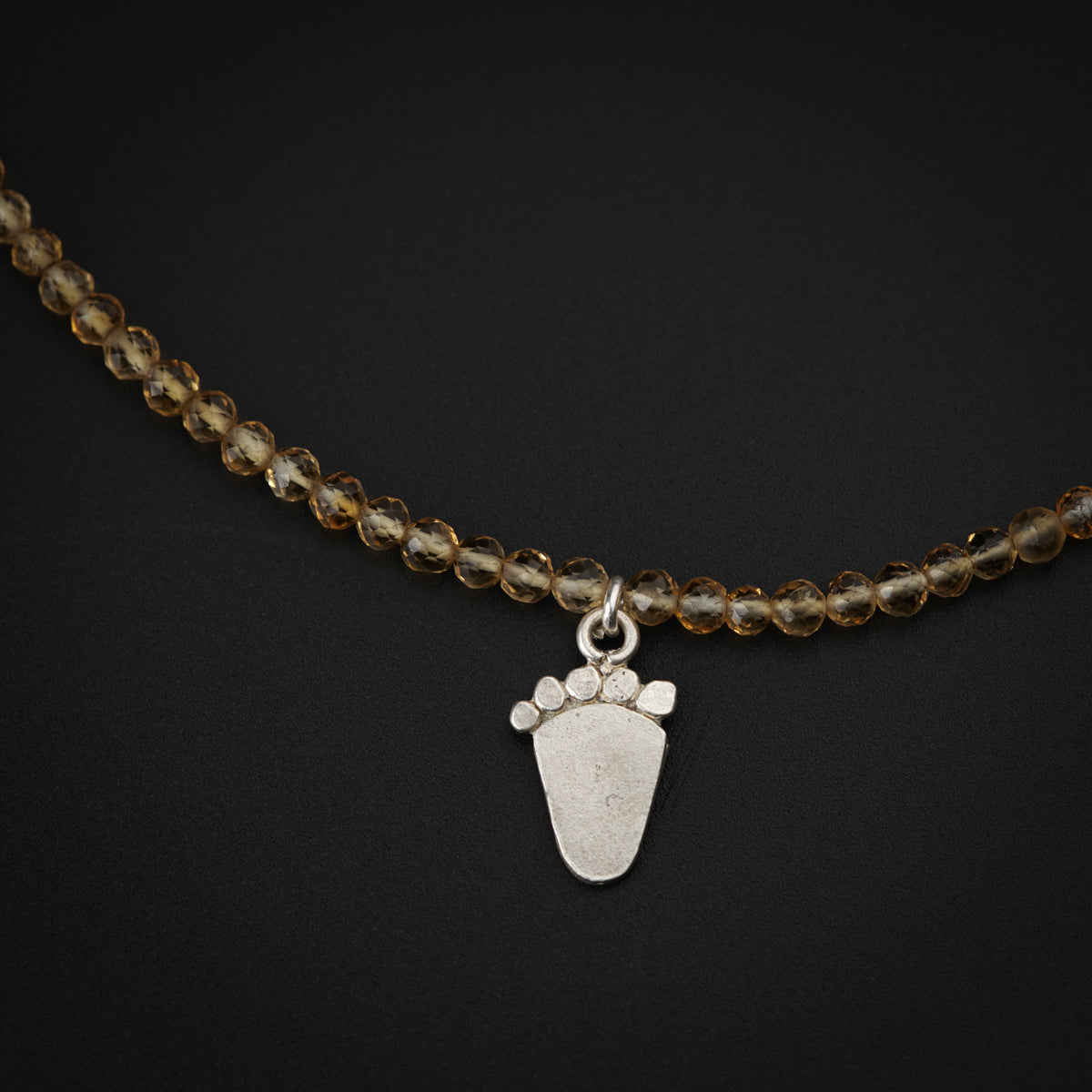Citrine Silver Paul Anklet