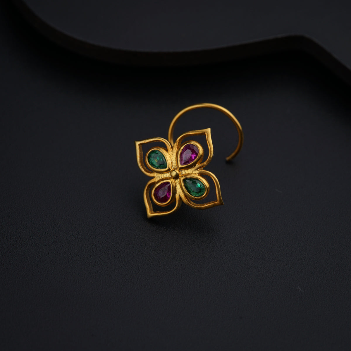 Silver Nakshatra Nose pin (Pierced, Gold Plated)