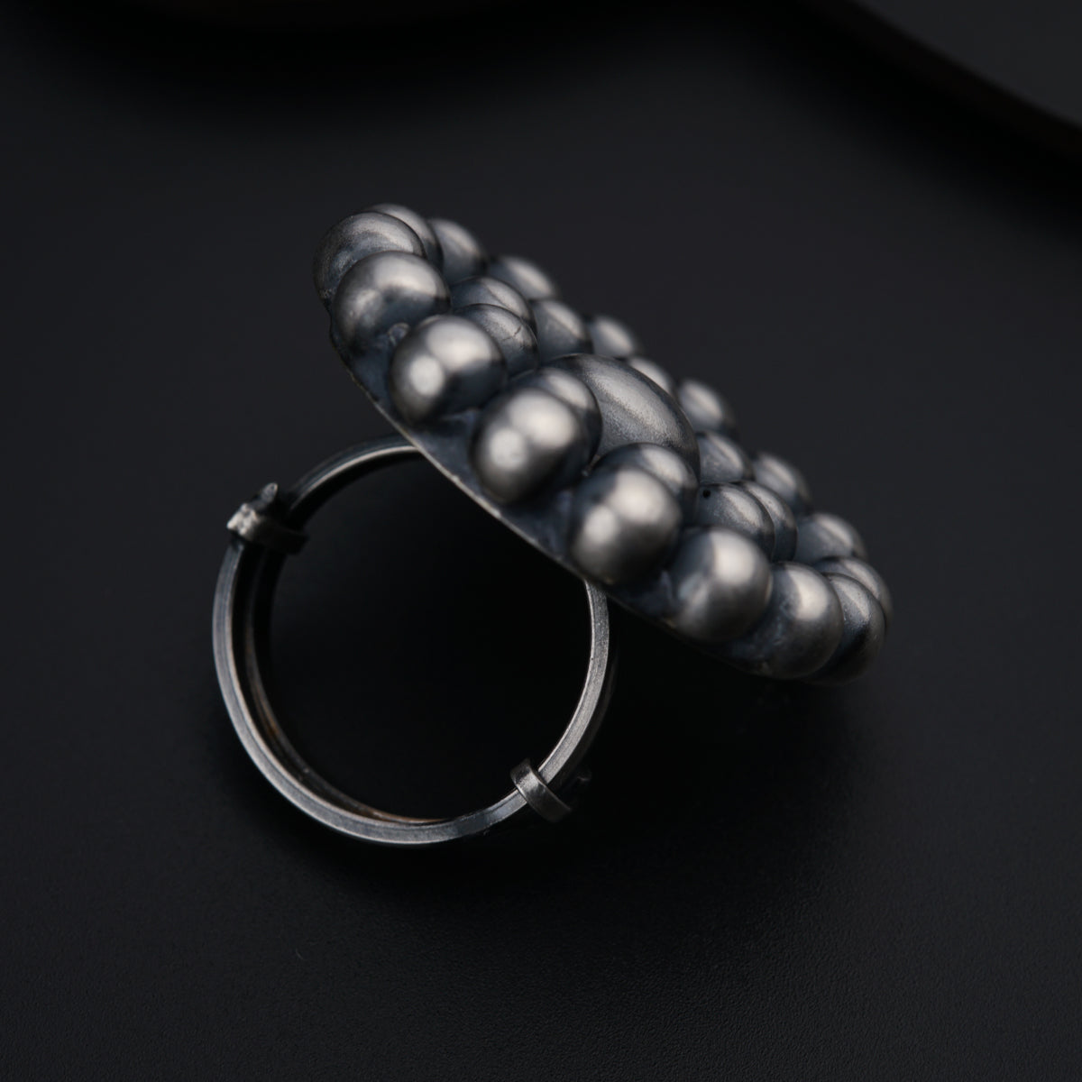 a close up of a ring on a table