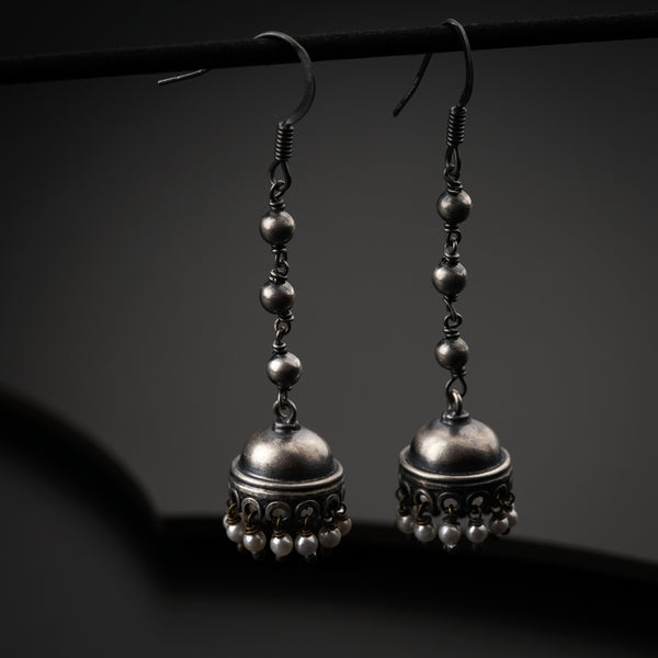 Silver Bead Jhumki Small