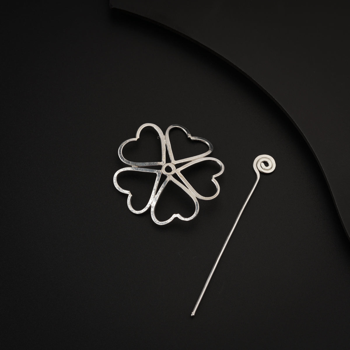 Silver Flower Hairpin