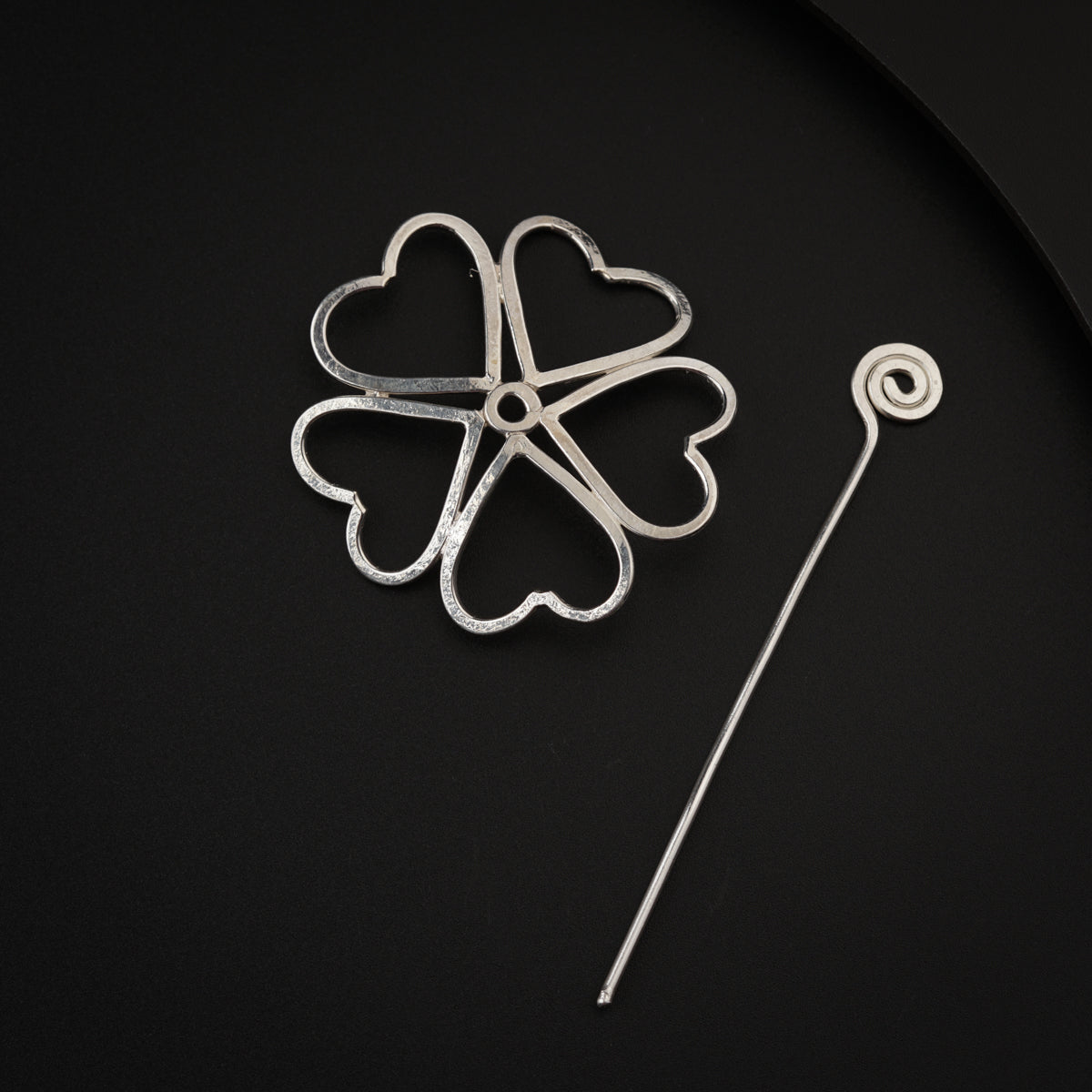 Silver Flower Hairpin
