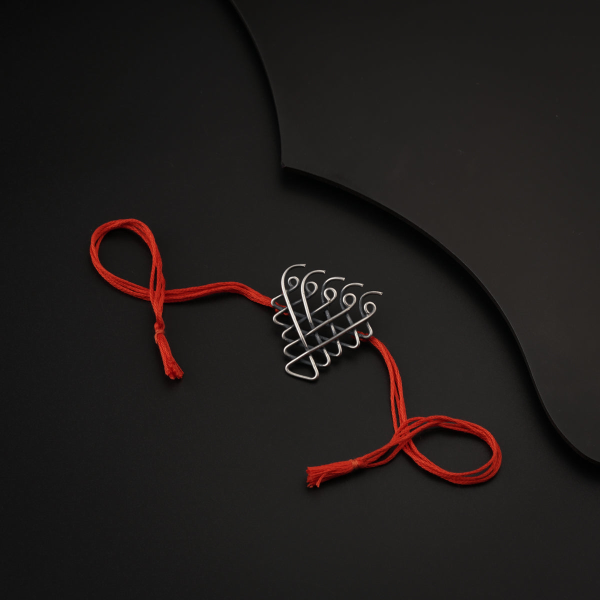 Silver Saraswati Rakhi/Pendant ( Motif size : Medium )