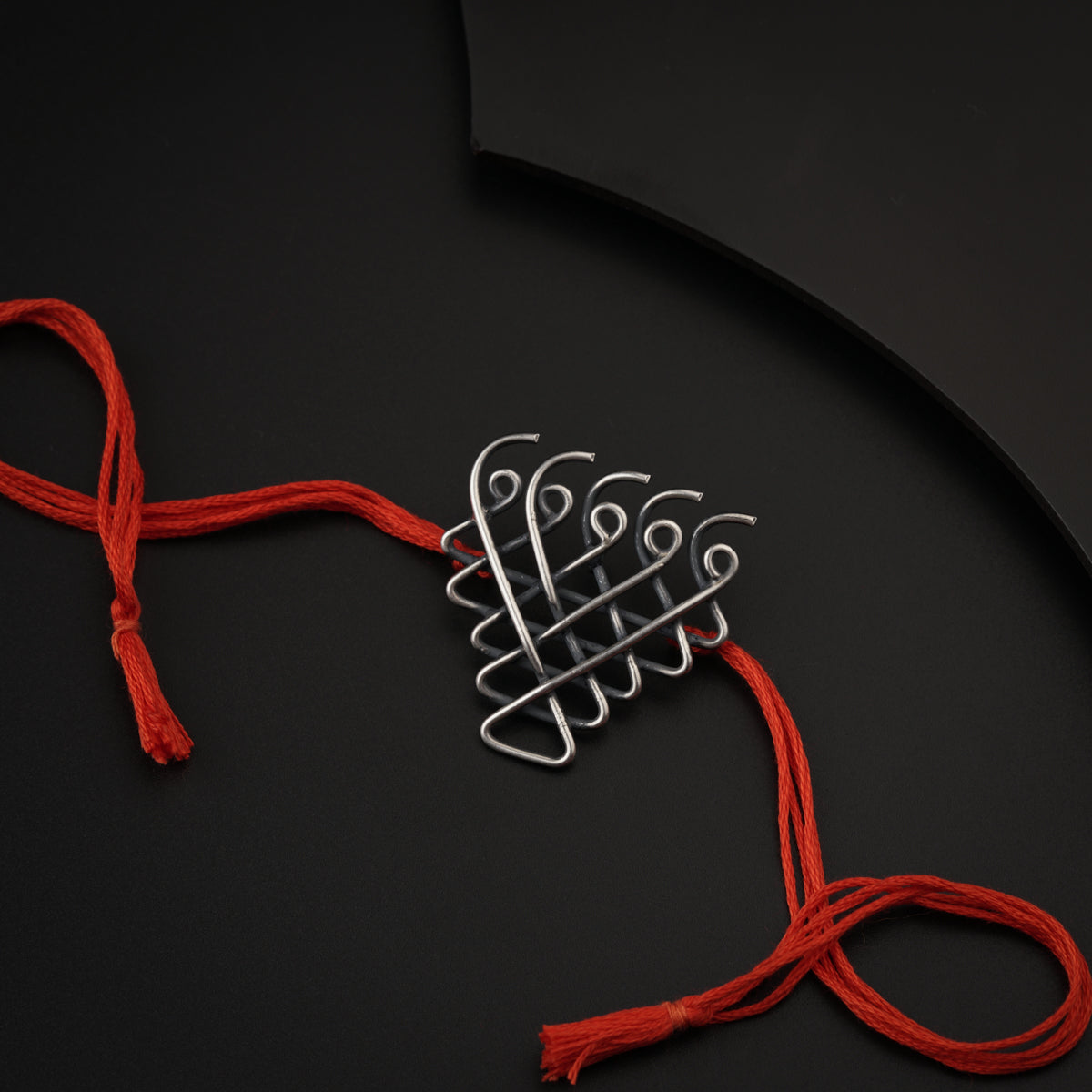 Silver Saraswati Rakhi/Pendant ( Motif size : Medium )