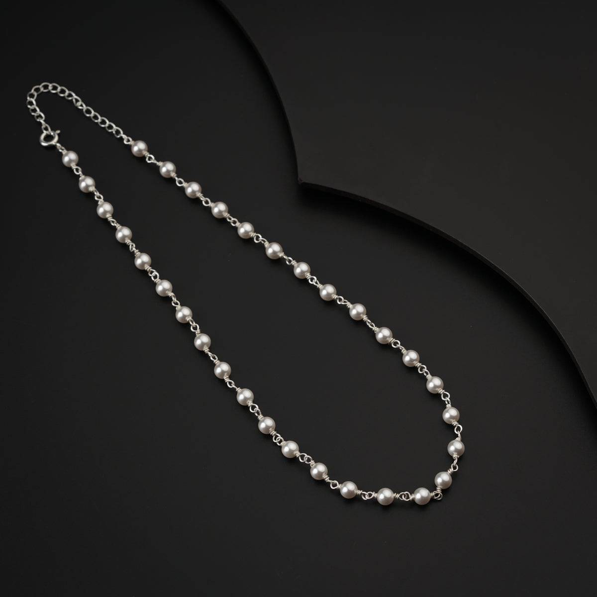 Silver Necklace with Pearls