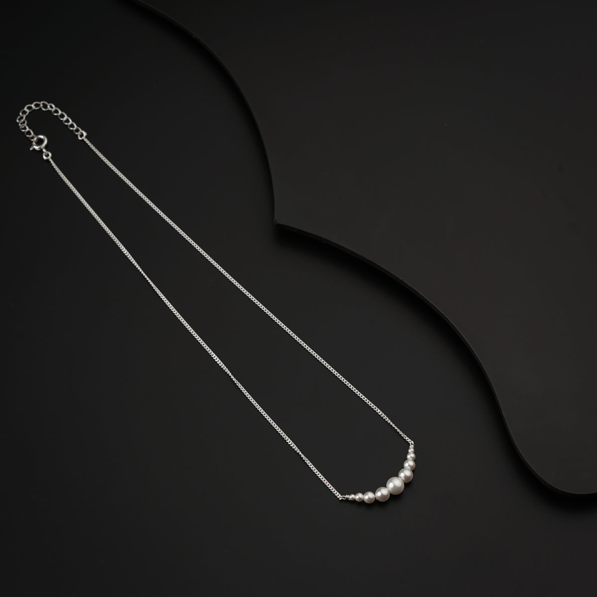 Dainty Pearls Silver Necklace