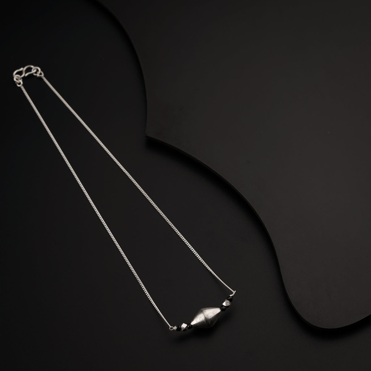 Silver Mangalsutra with dholki motif