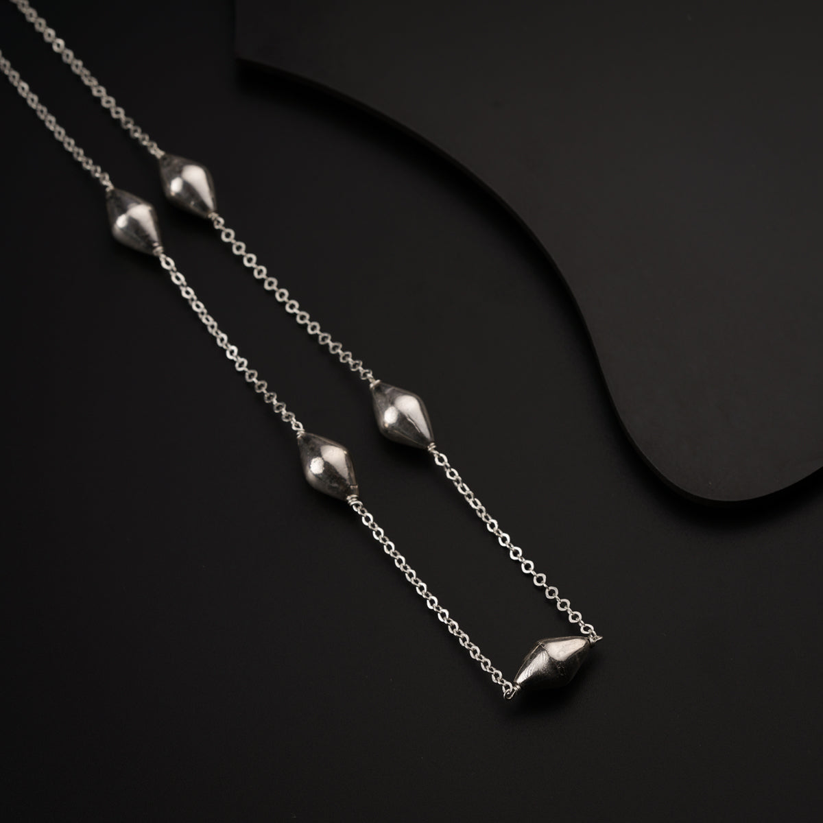 Silver Necklace with Dholaki Beads