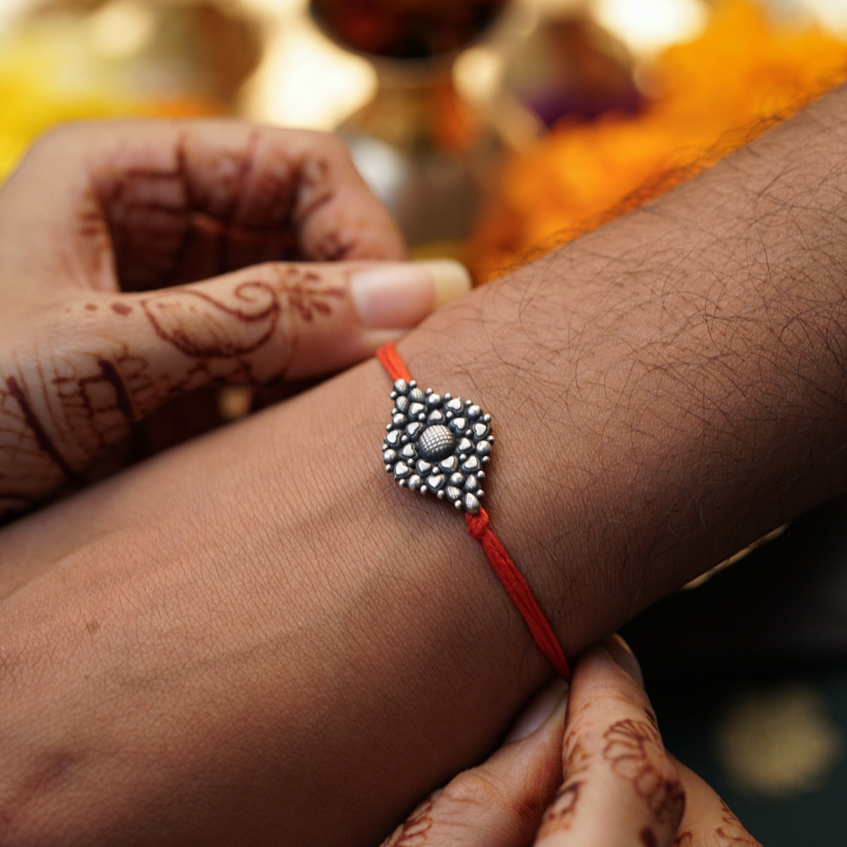Handcrafted Silver Rakhi/Pendant: Tiny Heart