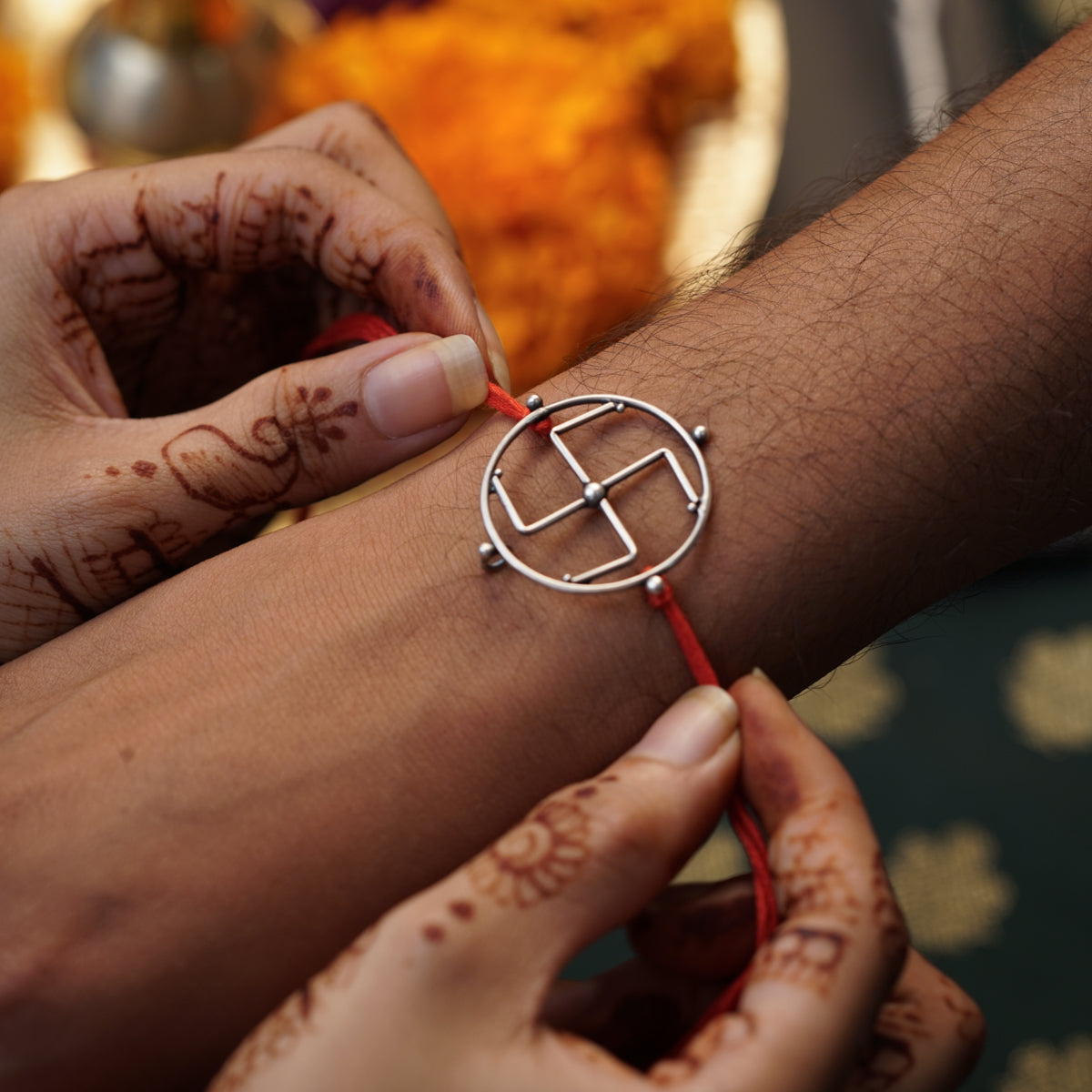 Silver Swastik Rakhi/Pendant