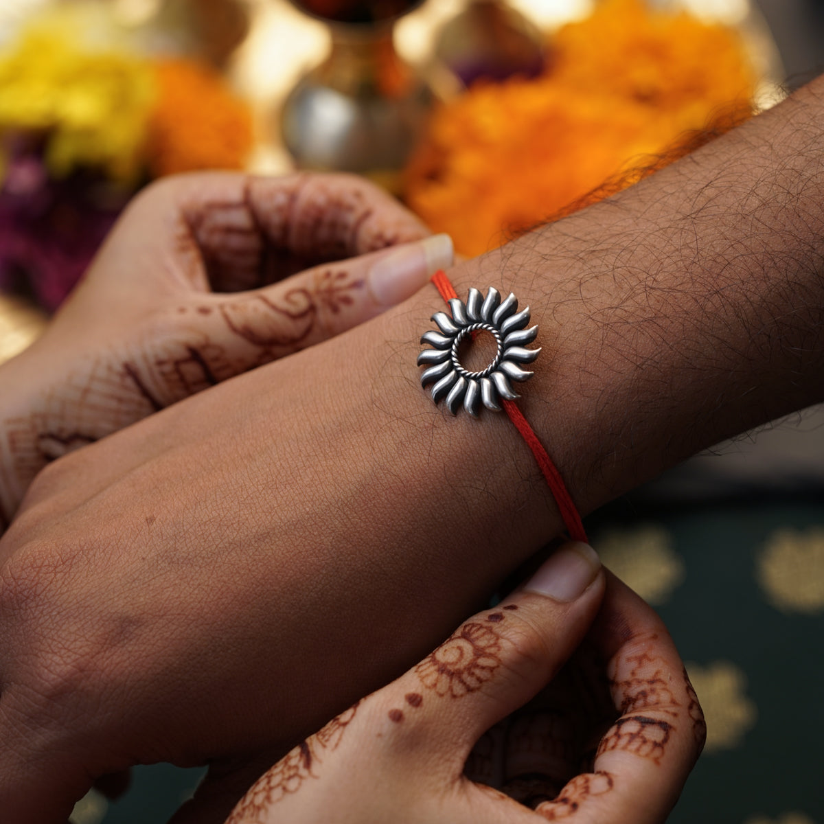 Silver Surya Rakhi/Pendant