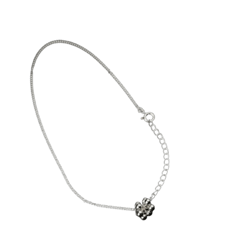 Silver Anklet with Ghungroo Bunch