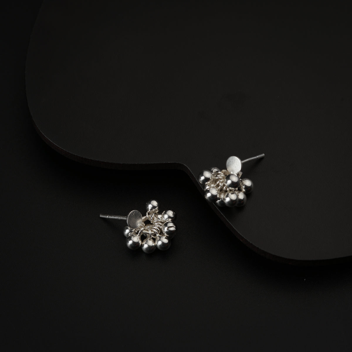 Silver Bead Bunch Studs (Suitable for Kids & Toddlers) | 92.5 Silver