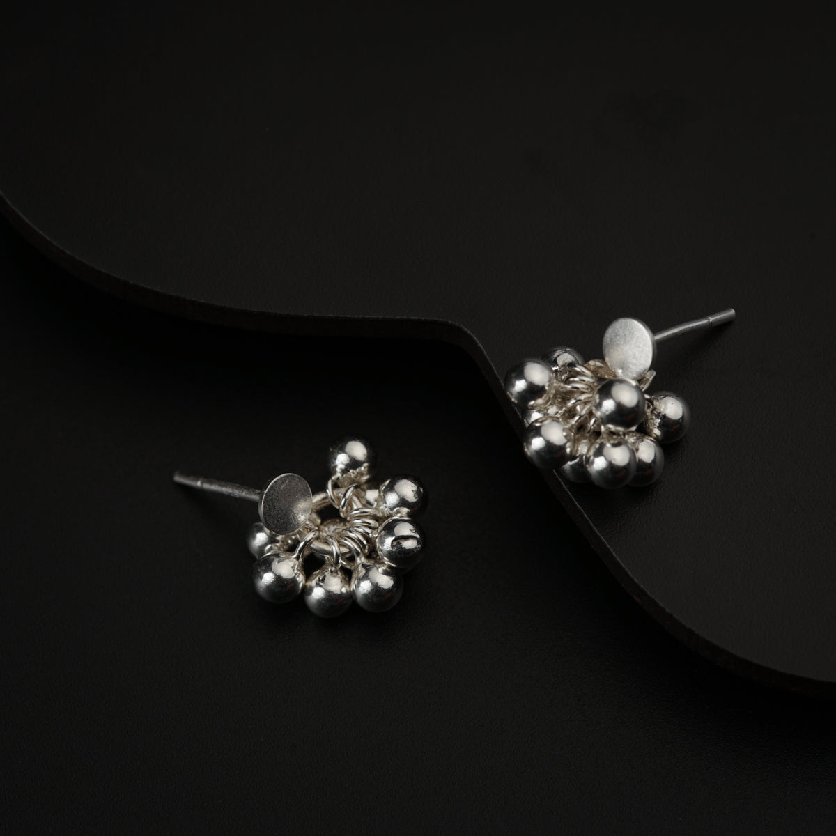 Silver Bead Bunch Studs (Suitable for Kids & Toddlers) | 92.5 Silver