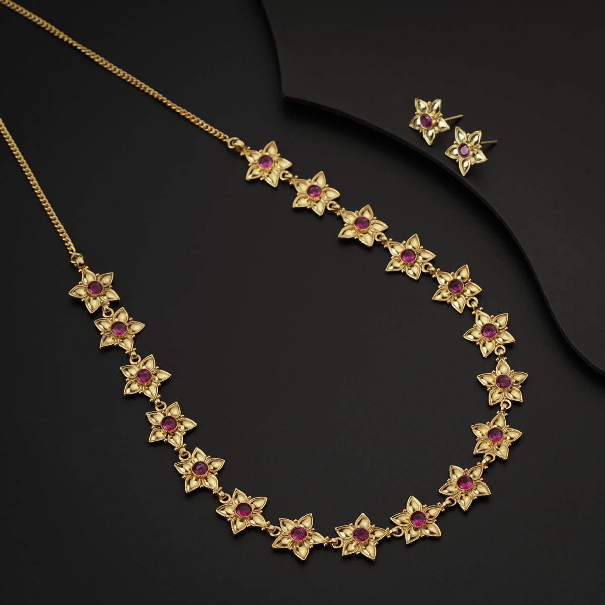 Prajakta Haar Set ( Gold plated Prajakta Flower Necklace Set )
