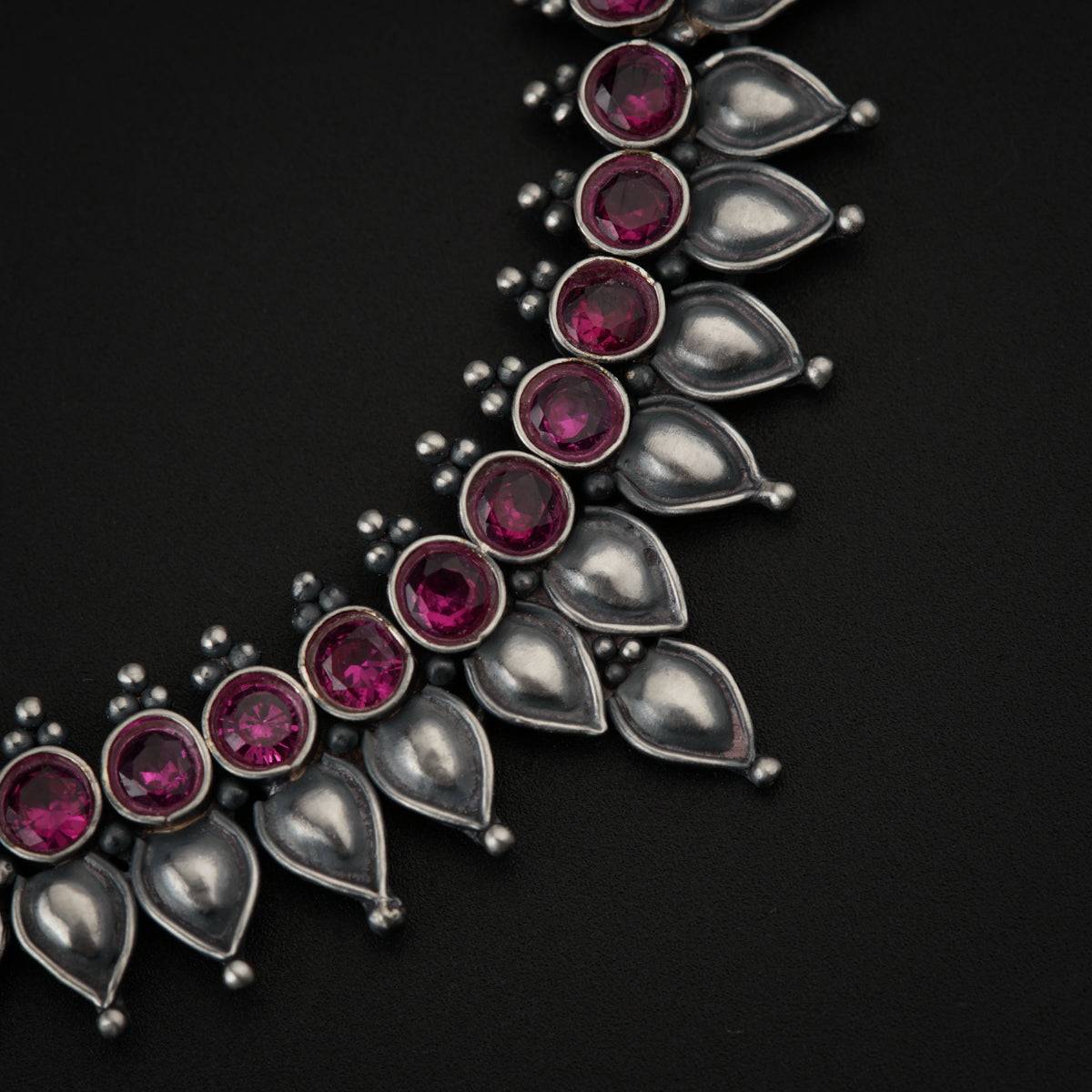 Silver Oxidized Parnika Set