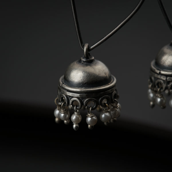Oxidized Silver Jhumki: Small