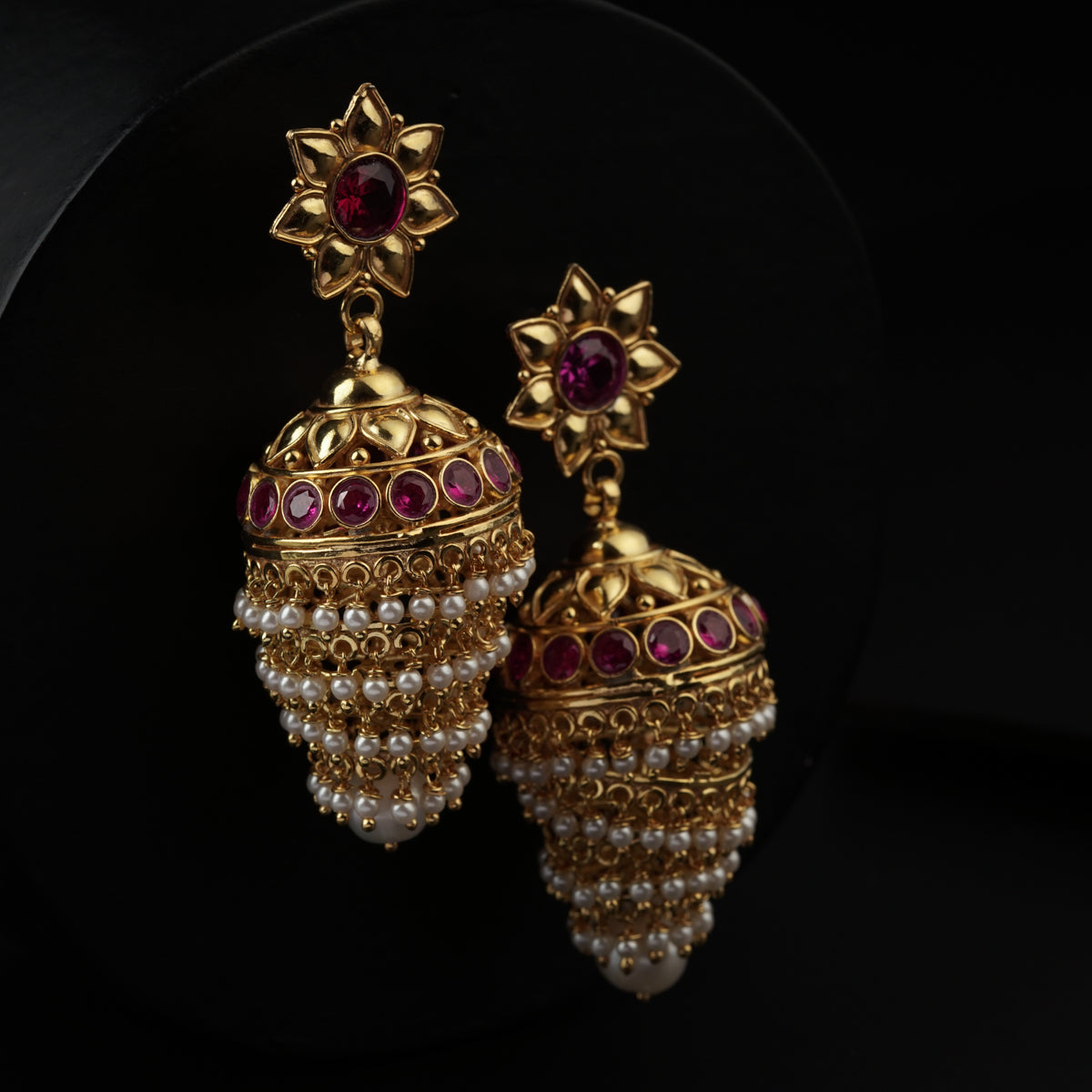 Jhumki with Pearl | 92.5 Silver | 22K Gold Plated