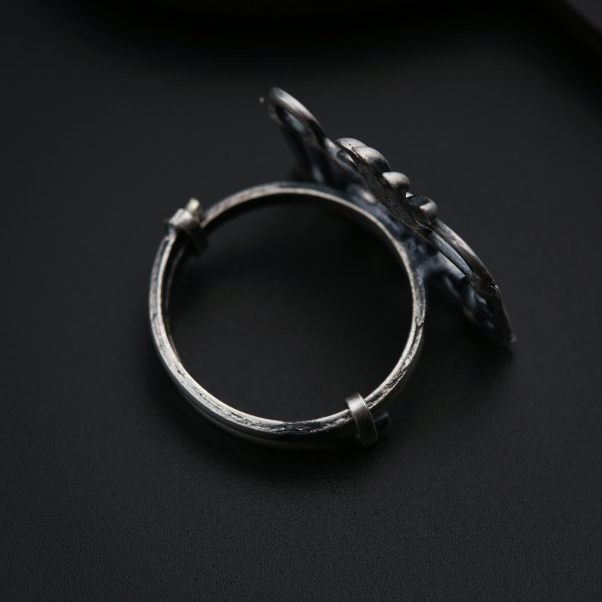 a close up of a ring on a table