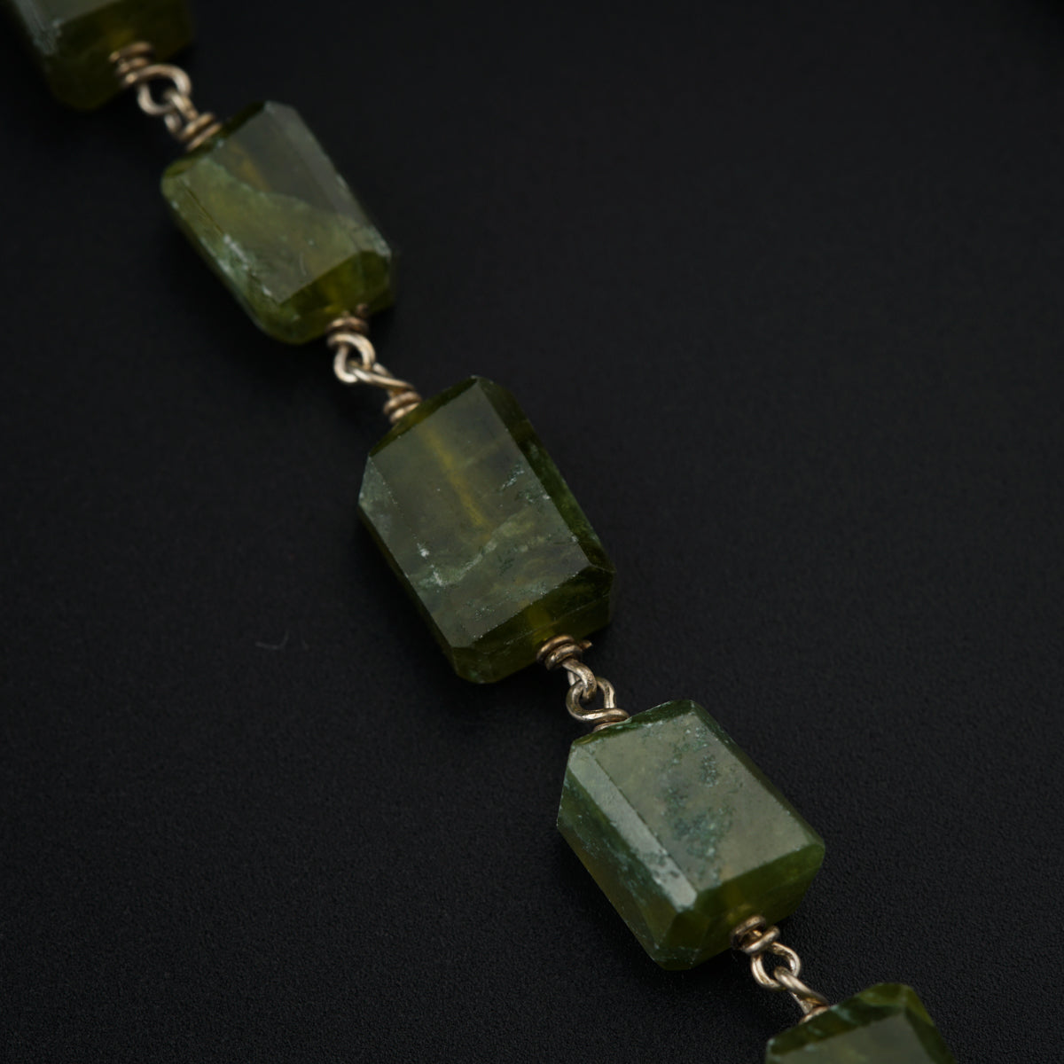 Silver Peacock Necklace with Vasonite stones