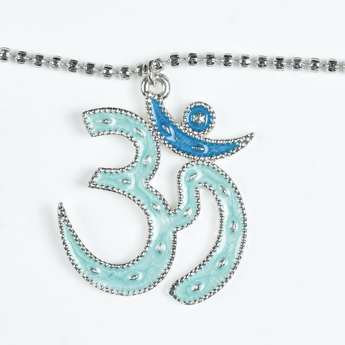 Silver Plated Leaf & Peacock Toran with Blue Enamel