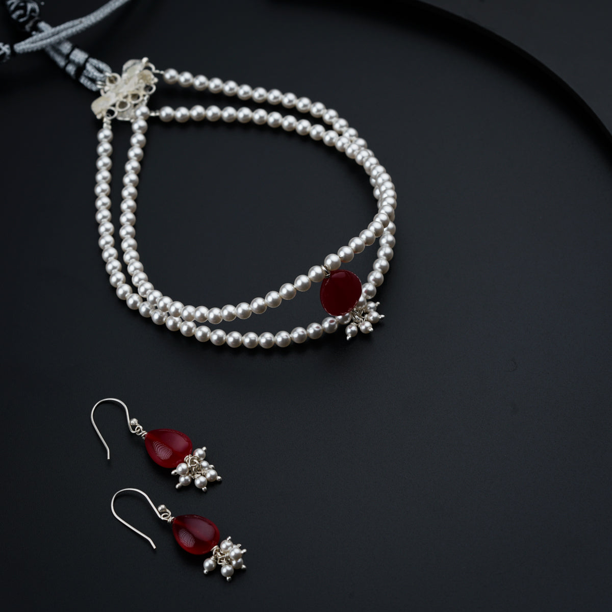 Ruby with Pearl Set