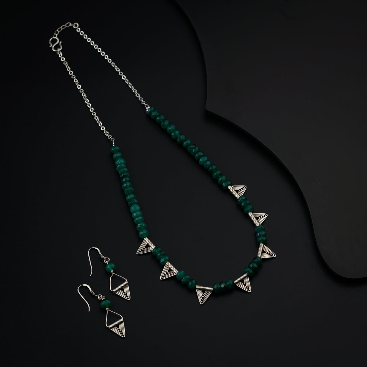 Handmade Silver Set: Onyx