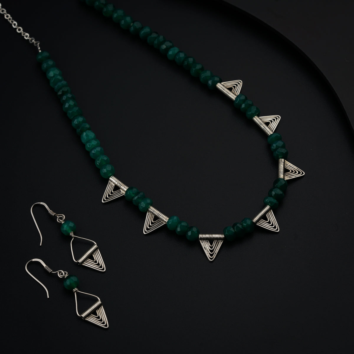 Handmade Silver Set: Onyx