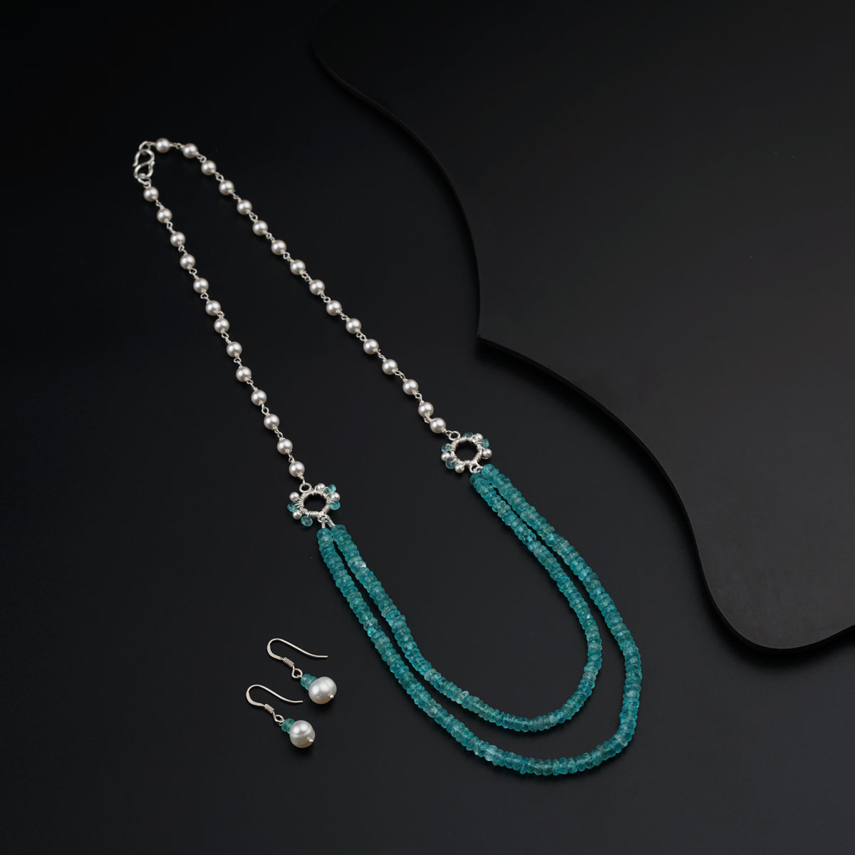 Blue Jade and Pearls Set