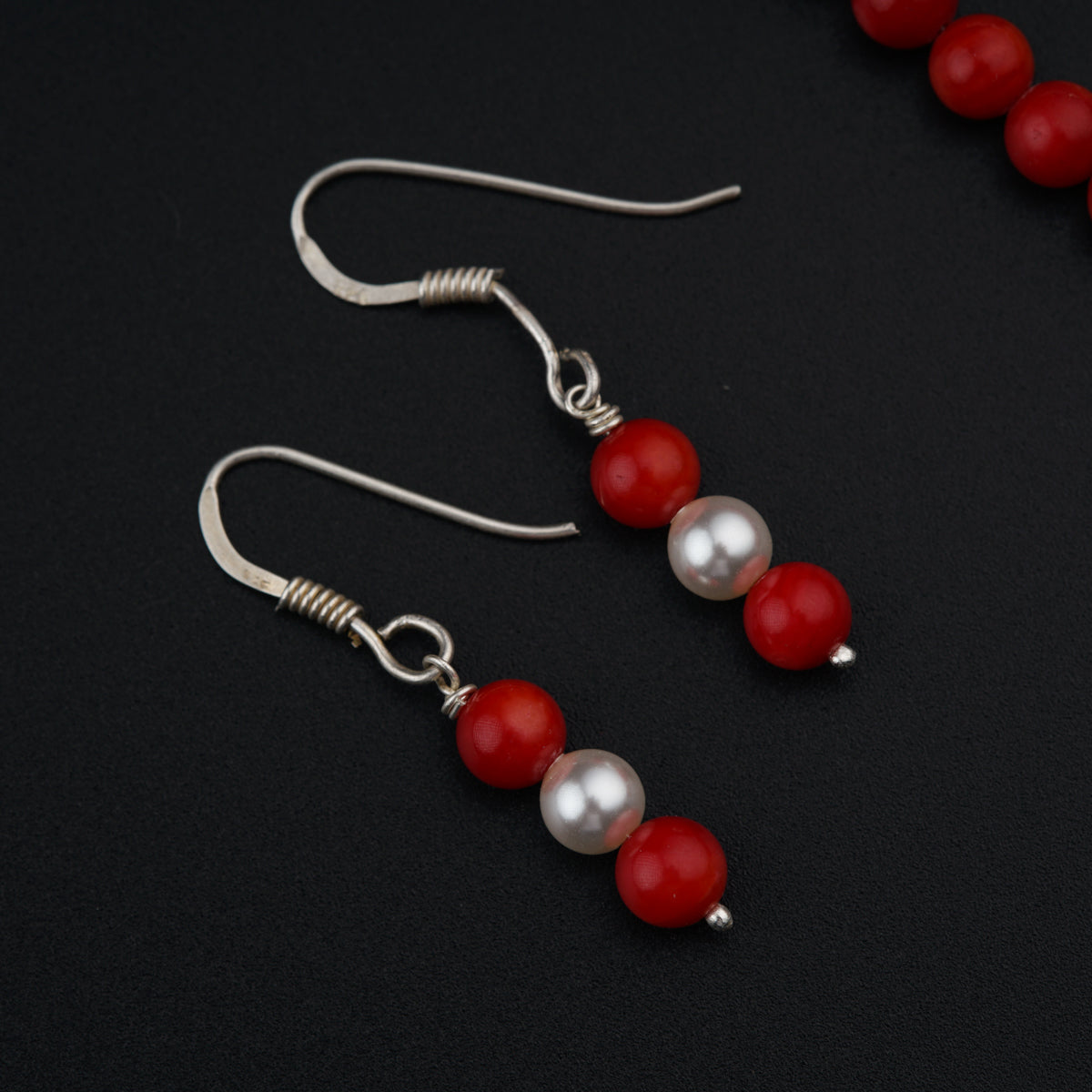 Twisted Coral and Pearl Set