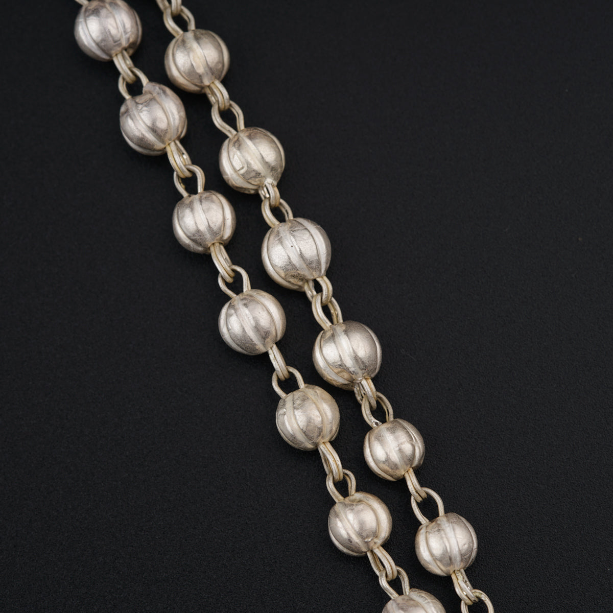 Silver Two Layered Necklace With Multicolored stones and Mohnamaal