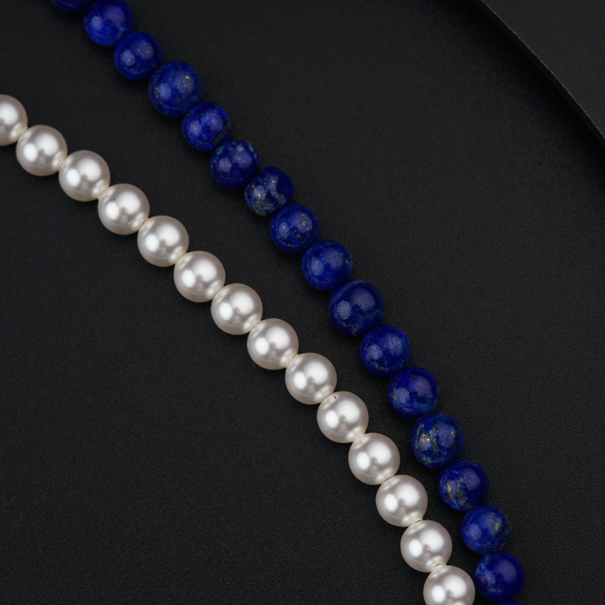 Twisted Lapis and Pearl Set