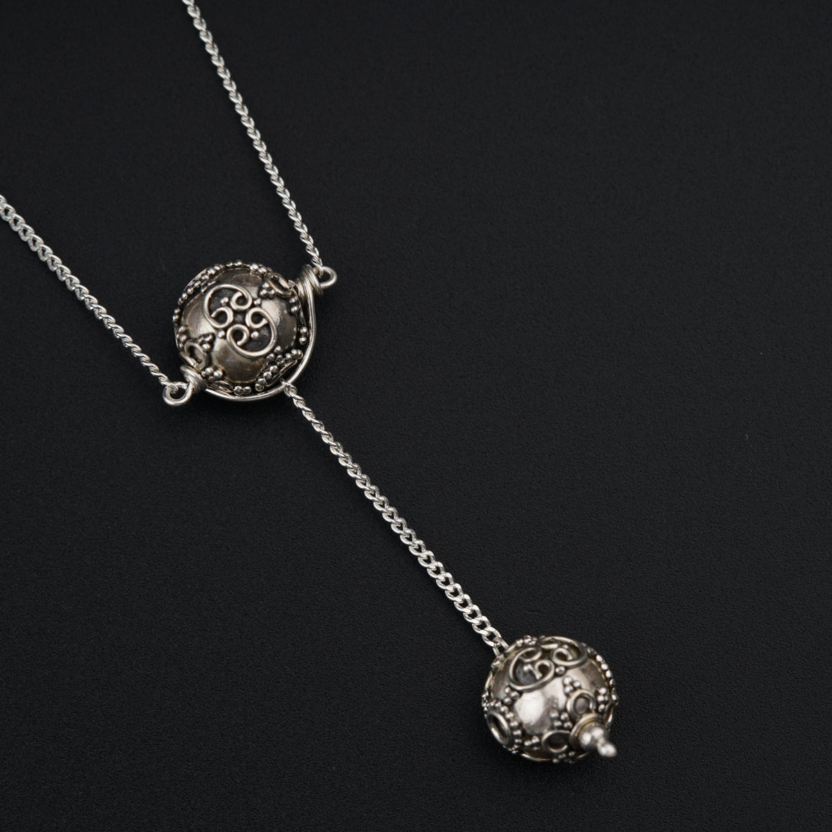 Textured Beads Silver Set