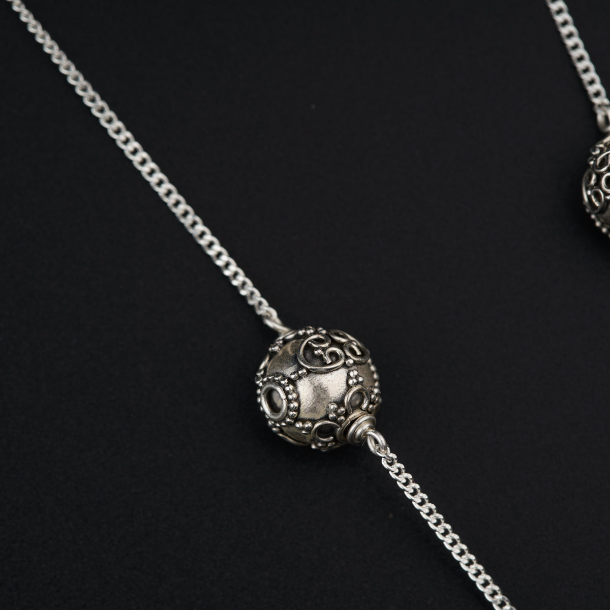 Textured Beads Silver Set