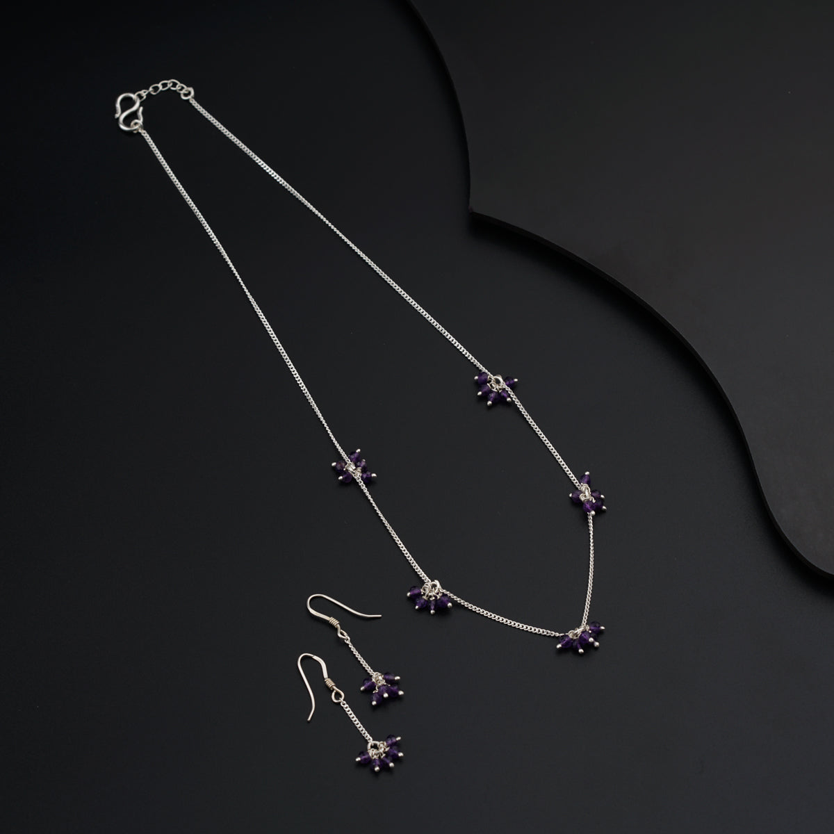 Silver Set with Amethyst Bunches