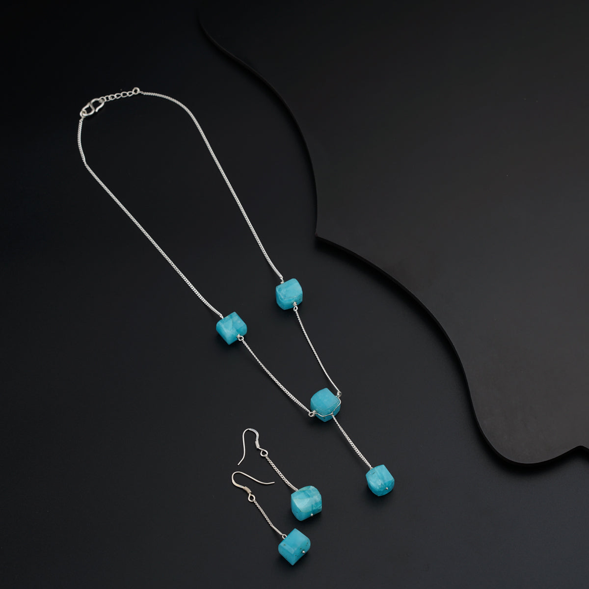 Silver Set with Larimar stones