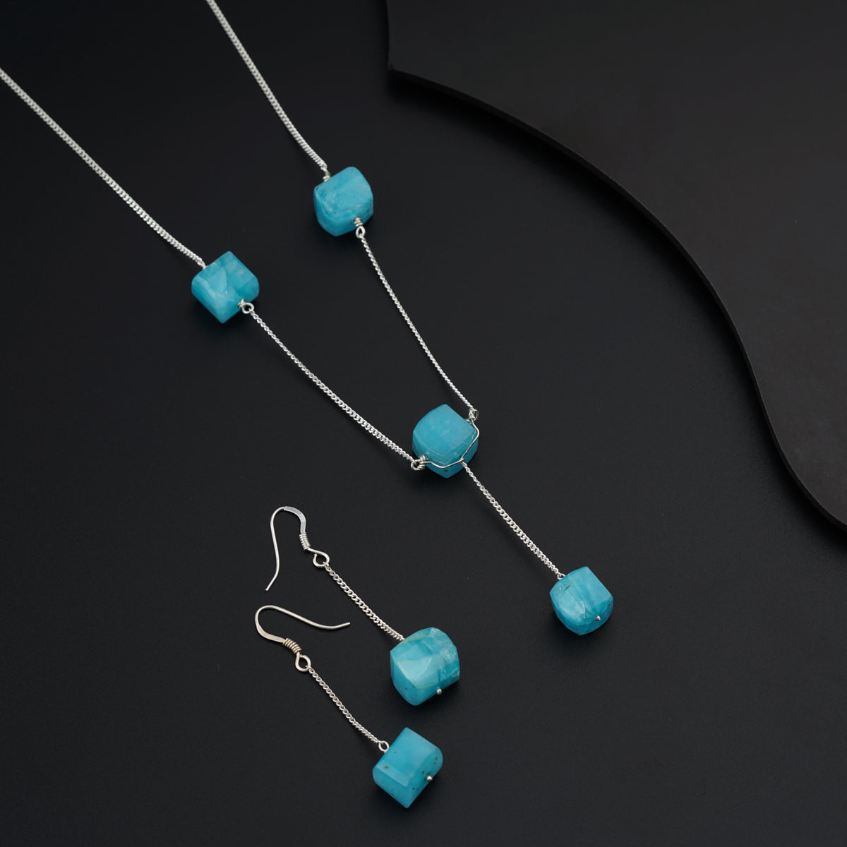 Silver Set with Larimar stones
