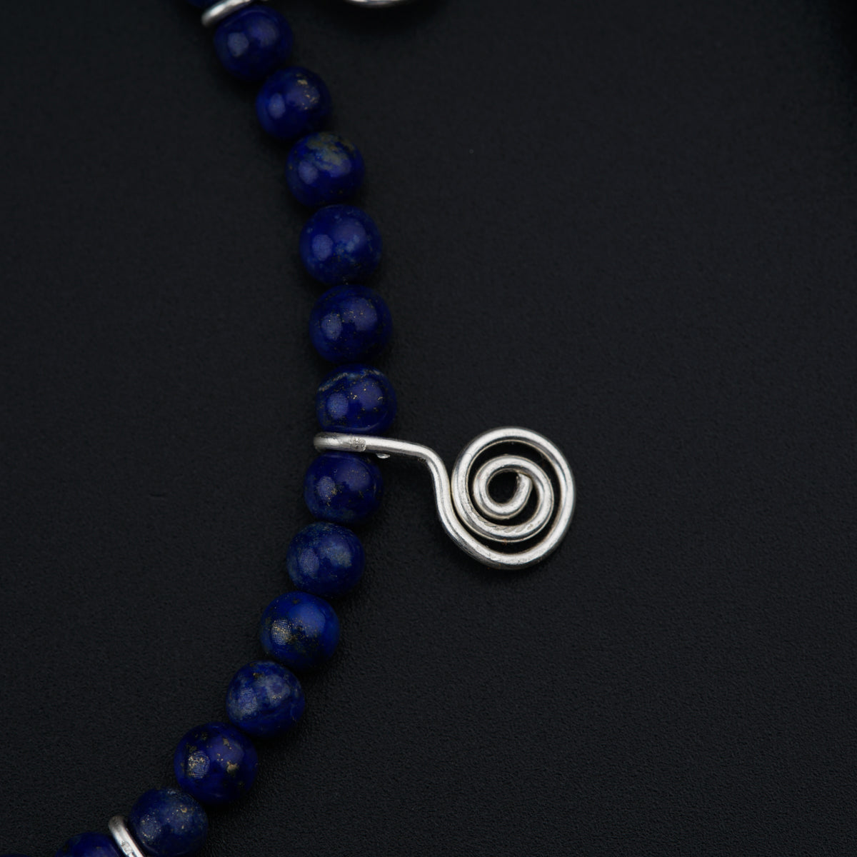 Dainty Spiral Set with Lapis stones