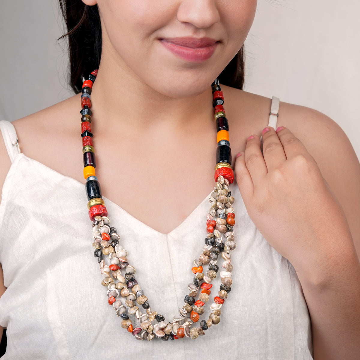 Shell & Glass Bead Necklace