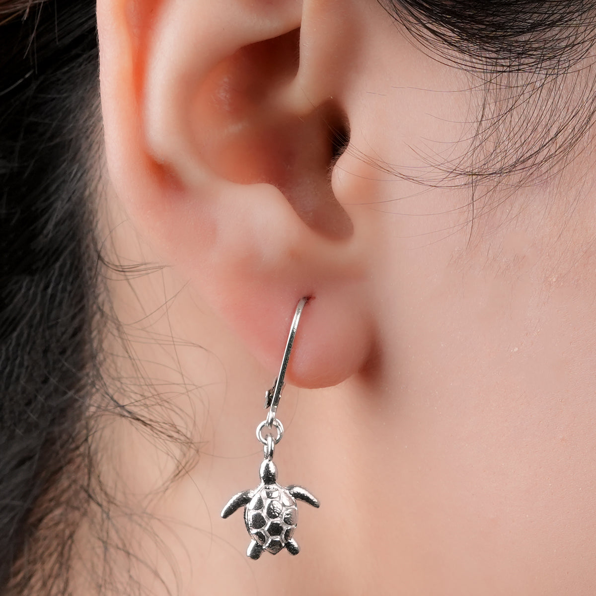 Silver Turtle Earrings