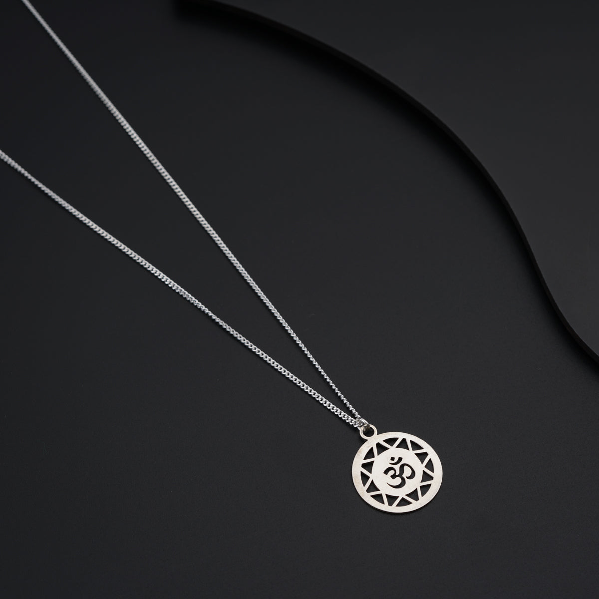 Om Pendant with Silver Chain for Men