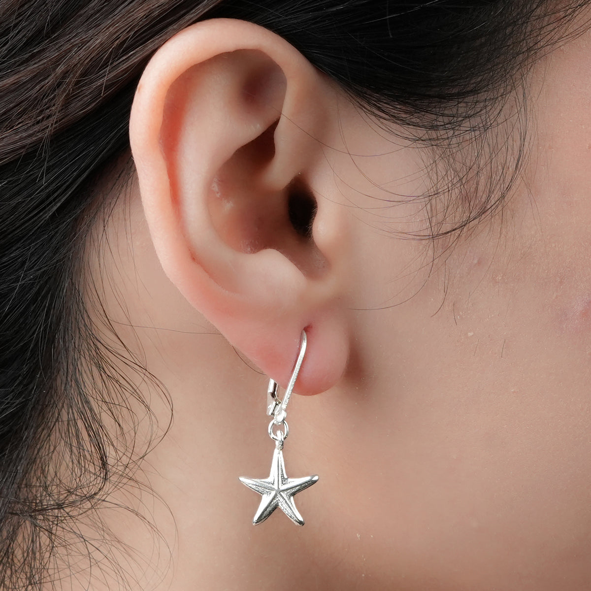 Silver Starfish Earrings