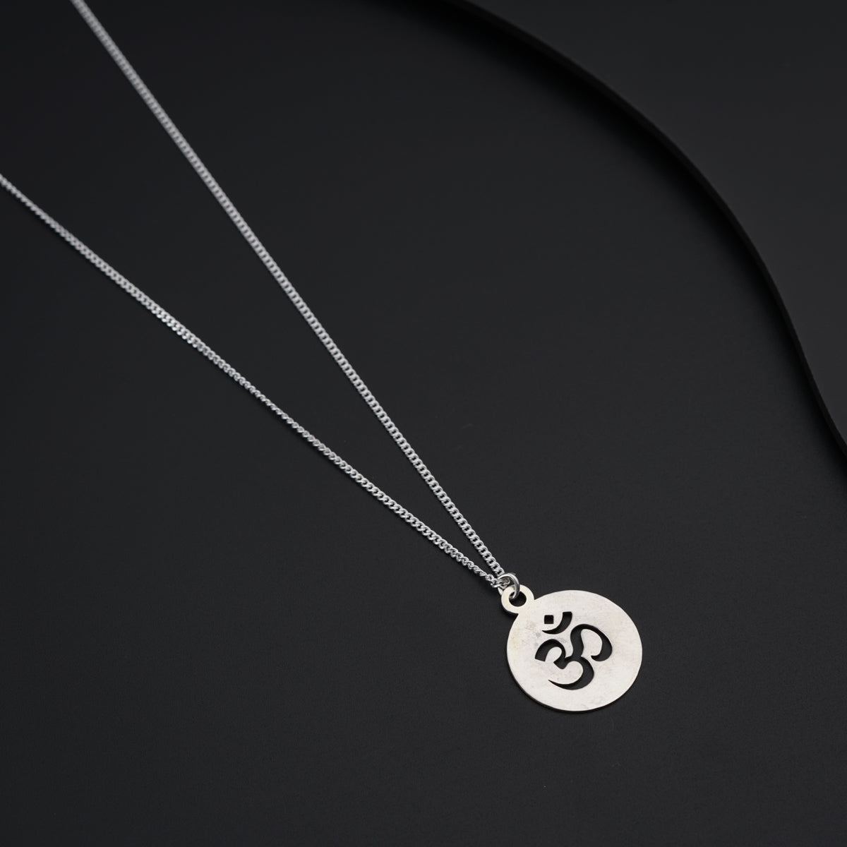 Om Pendant with Silver Chain for Men