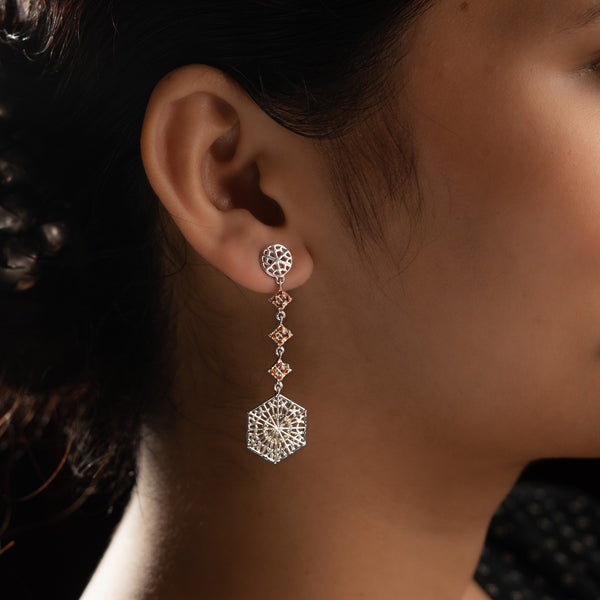 Kulgam / Lattice work / Pinjrakari Pattern Inspired Earring | 92.5 silver