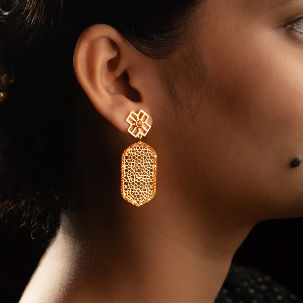 Jharoka / Jaali Inspired Earring | 22K Gold Plated