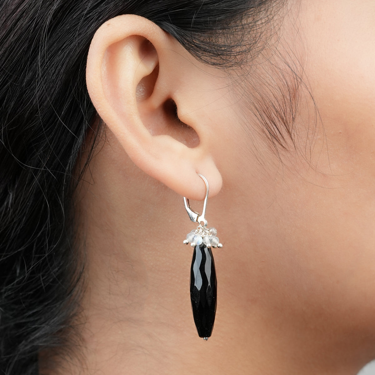 Labradorite & Black Spinel Earrings (Project Handmade)