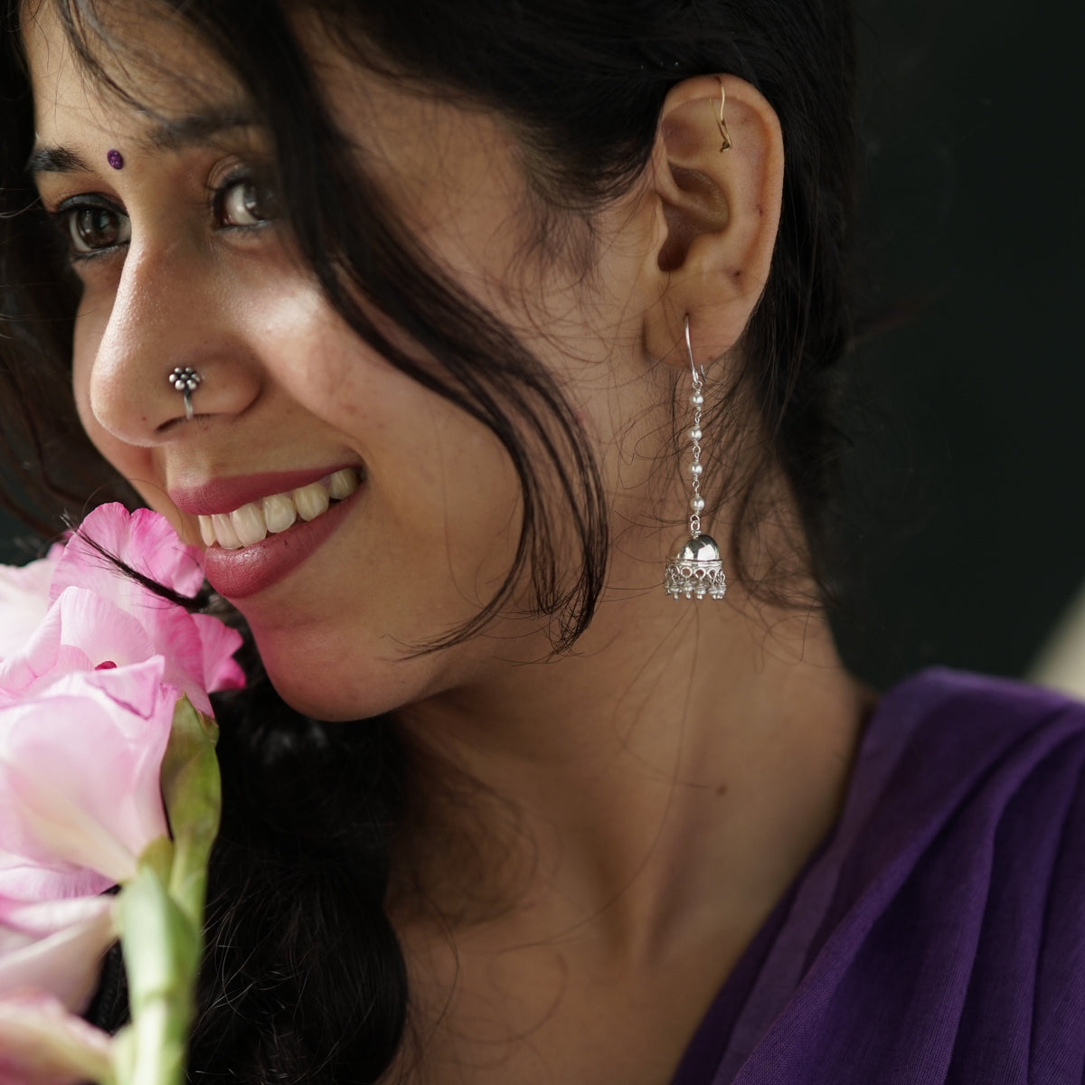 Pure Silver Nived Jhumki main image 1